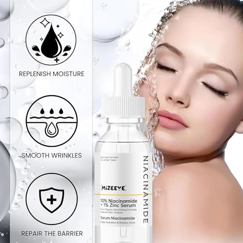 Niacinamide 10% + Zinc 1% Face Serum for Girls & Women, Moisturizing Niacinamide Serum for Acne, Redness.