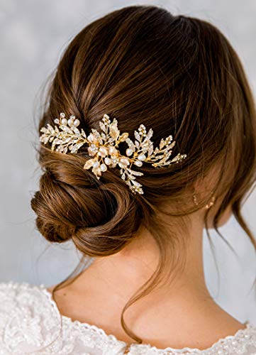 SWEETV Handmade Bridal Hair Comb with Rhinestones