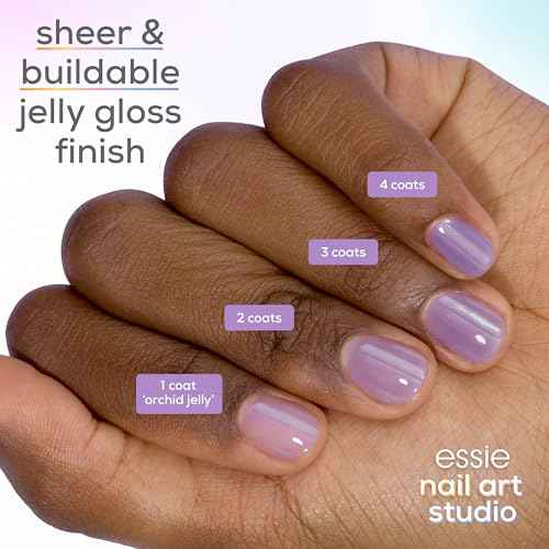 essie Nail Art Studio Jelly Gloss Nail Polish, Vegan, Boho Rodeo, Sheer Pink Nail Polish, Charm To Stable, 0.46 fl oz