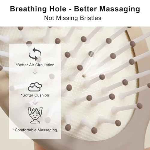 RHOS Mini Hair Brush for Women,Men and Kids, Travel Size Hair Brush for Purse & Pocket, Small Cushion Paddle Brush with Soft Bristles(1 Pack-Beige Gradient)