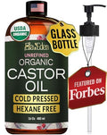 Organic Castor Oil 16oz - Cold-Pressed Hair Growth & Skin Care