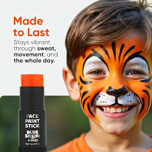 Blue Squid Orange Face Paint Stick - Waterproof XL