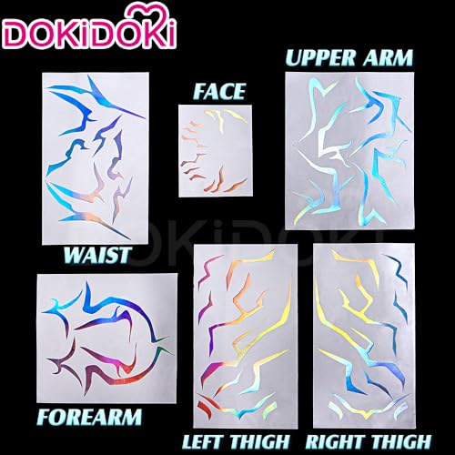 KIRA KIRA Movie Anime Temporary Tattoos Laser Heat Transfer Version Dance Cosplay Tattoos Stickers Prop Halloween Cosplay Accessories (Colorful Laser)