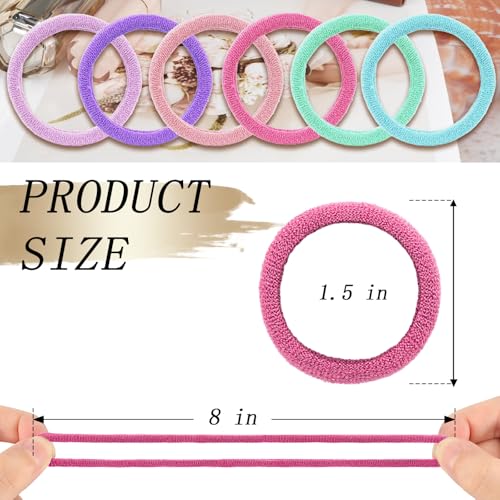 Kanprincess No-Damage Nylon Hair Ties - 100PCS Macaron Colors, Gentle & Secure Hold for Women & Kids