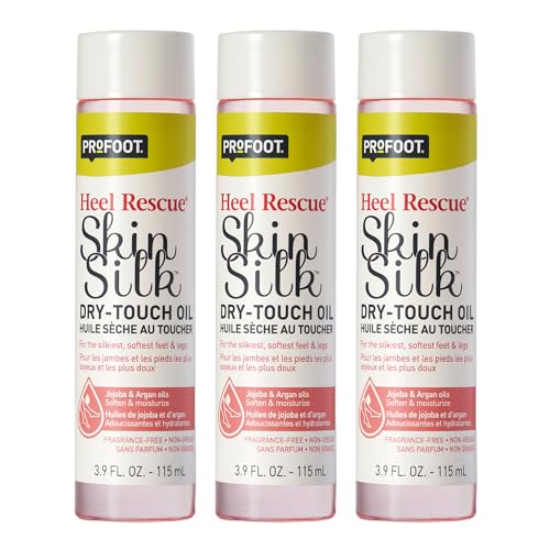 Heal & Rescue Skin Silk Dry-Touch Foot Care & Body Oil, 3.0 Fl Oz 3 Pack, Foot Moisturizer with Jojoba Oil & Argan Oil, Helps Soften & Smooth Dry Feet