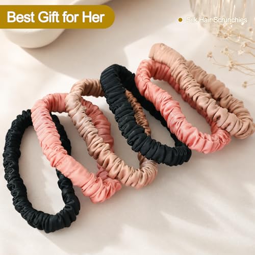 Mulberry Silk Hair Ties 6-Pack | No Crease Scrunchies