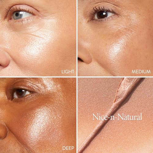 LAURA GELLER NEW YORK The Wonder Balm Cream Illuminator - Hydrating Weightless Subtle Hint of Color + Glow for Mature Skin - Vegan Squalane - Apply to Cheeks & Lips (01 Nice-n-Natural)