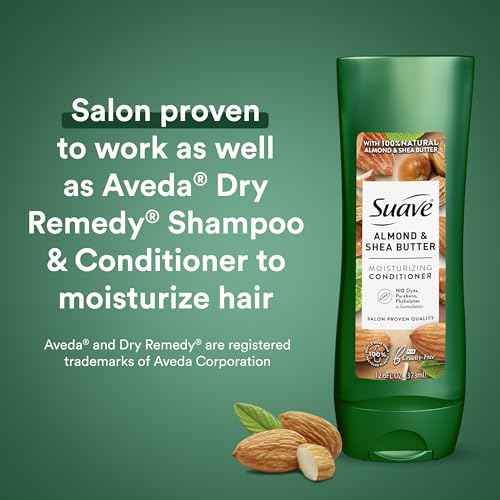 Suave Shampoo and Conditioner Set, Almond & Shea Butter - Moisturizing Shampoo & Conditioner, Dry Hair Treatment, Scented, 12.6 Oz Ea (2 Piece Set)