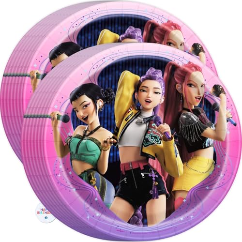 KPop Demon Hunters 9" Paper Dinner Plates, 24 Pack