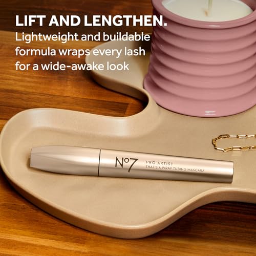 No7 Pro Artist That's a Wrap Tubing Mascara - Buildable & Lengthening Mascara for a High-Impact Finish - Volumizing Tube Mascara to Keep Lashes in Place All Day - Black (0.28 fl oz)