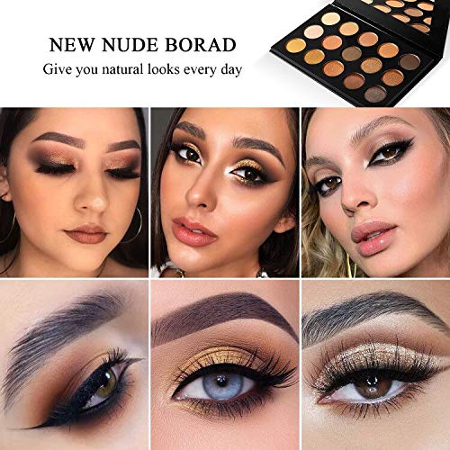 Nude Gold Eyeshadow Palette 15 Shades Matte Shimmer