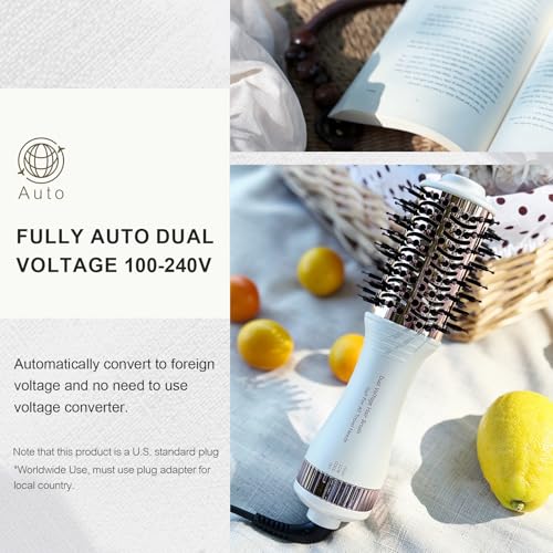 Dual Voltage Travel Hair Dryer Brush – 2 Inch Nano Titanium