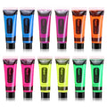 Glow in the Dark Face Paint Set - 12 Colors Neon Body Makeup