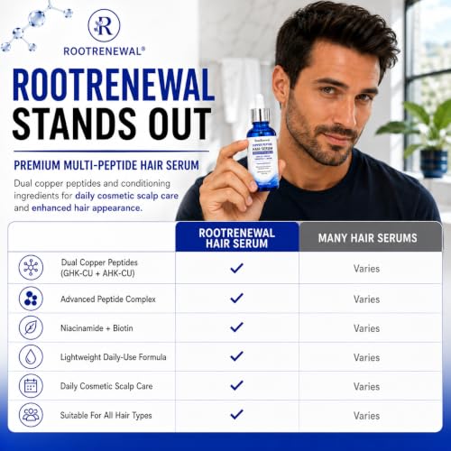 RootRenewal Copper Peptide Hair Growth Serum for Fuller, Thicker Hair