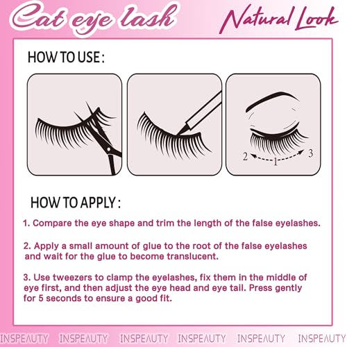 Mink Lashes 20mm Faux Mink Lashes Cat Eye Big Long False Eyelashes Dramatic Soft 3D Volume 20 Pairs Strip Eyelashes Pack by INSPEAUTY