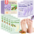 BESNEL 8-Pack Foot Peeling & Moisturizing Mask Set for Dry Cracked Feet