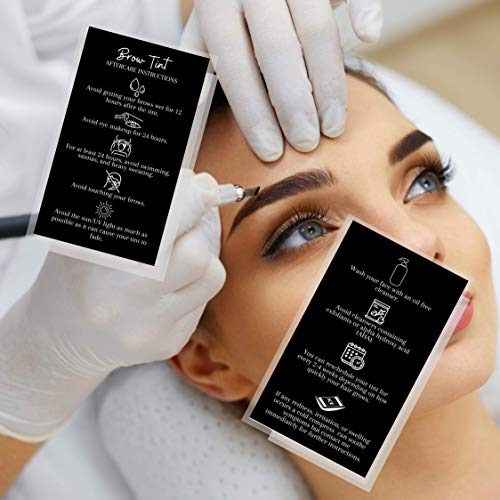 50 Pack Eyebrow Tinting Aftercare Cards 2x3.5 inch
