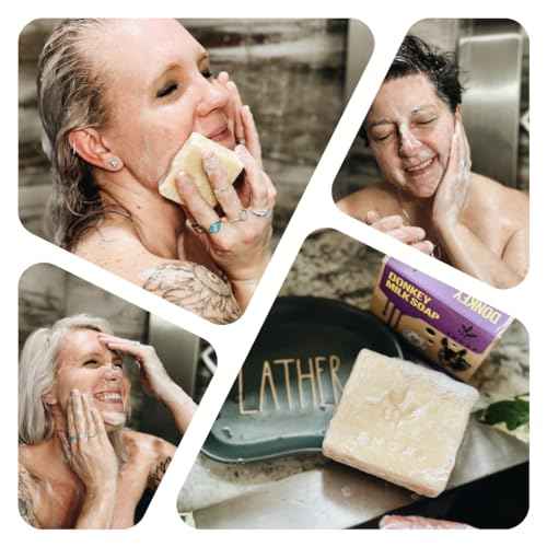 Unscented Donkey Milk Soap Bar ? Fragrance-Free, Handmade Natural Soap for Sensitive Skin, 5oz (Pack of 3)