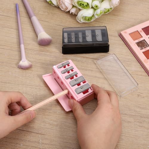 5-Hole Cosmetic Pencil Sharpeners - 2 Pack for Eyeliner & Lip Liner