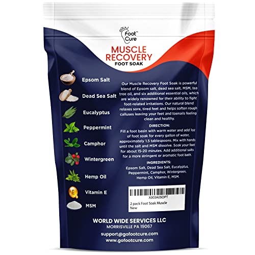 Muscle Relief Foot Soak with Epsom Salts & Tea Tree Oil Foot Balm - Moisturizing Athletes Foot Care Balm for Dry Cracked Feet