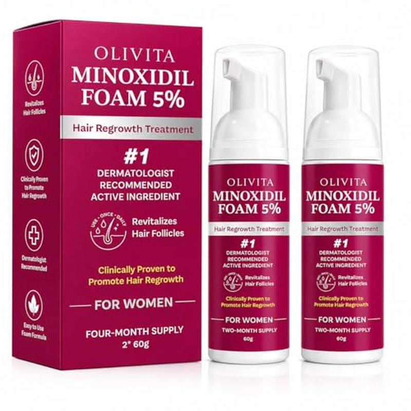 5% Minoxidil Foam for Women & Men Hair Regrowth - 2pcs