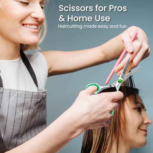 Hair Cutting Scissors ? Professional Hair Shears - Premium Stainless Steel Haircut Scissors Kit with Comb and Case - Barber Shears for Salon & Home Use, 6.0 Inch