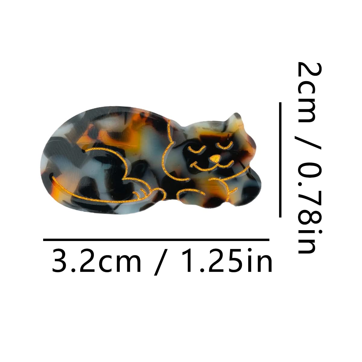 Tortoiseshell Cat Hair Clips,Cellulose Acetate Hair Clips,Small Hair Clips for Girl,Pack of 2