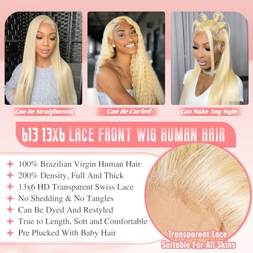 30 Inch 613 Lace Front Wig - Human Hair Body Wave, 200 Density