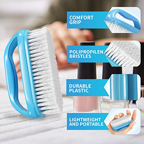 Large Nail Brush with Four Finger Grip Handle - Perfect for Hands & Feet