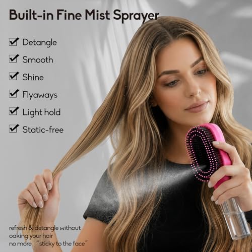 Anti-Frizz Hair Brush Spray Detangler for Dry & Tangled Hair