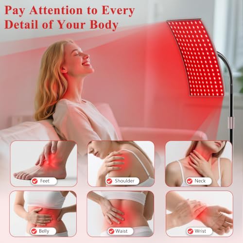 Red Light Therapy Panel for Body & Face - 660nm & 850nm LEDs, Home Use