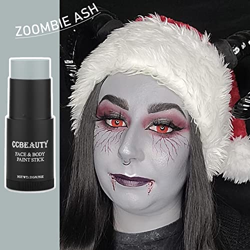 CCbeauty Light Grey Face Paint Stick, Face Painting Kit, Full Coverage SFX Makeup Foundation, Professional Body Paint for Halloween Costume Cosplay Party, For Corpse Bride, Zoombie, Marceline Makeup