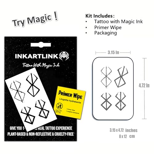 INKARTLINK Semi-Permanent Tattoos - Waterproof, Lasts 7-14 Days