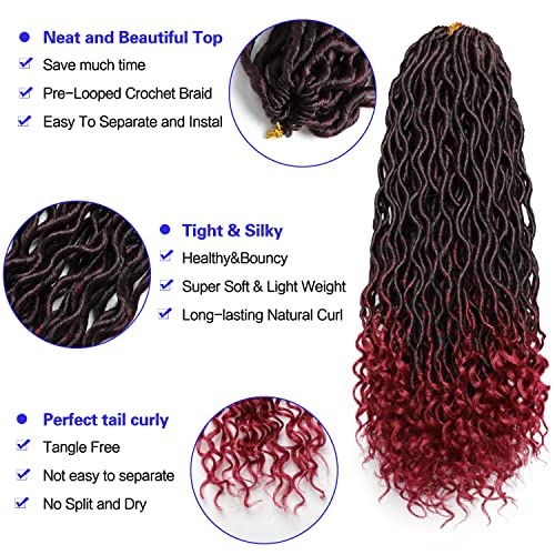 Goddess Locs Crochet Hair 18 Inch - Wavy Curly Synthetic Braids