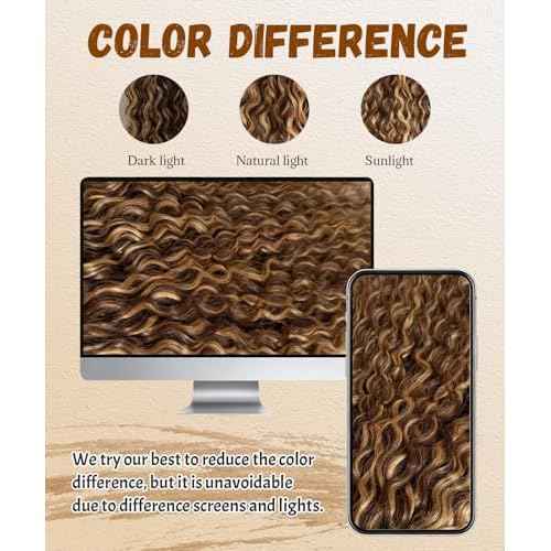 Curly I Tip Hair Extensions Human Hair 4P27 26 Inch Water Wave Cold Fusion Itip Flawless Microlinks Hair Extensions Invisible Blends Naturally Individual Strands for Black Women 50G Brown to Blonde