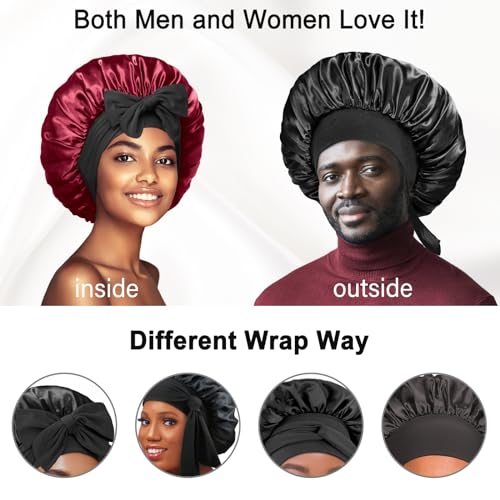 Double Layer Silk Satin Bonnet for Curly Hair & Braids