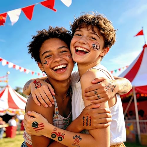 250th Anniversary Patriotic Temporary Tattoos, 117 Sheets
