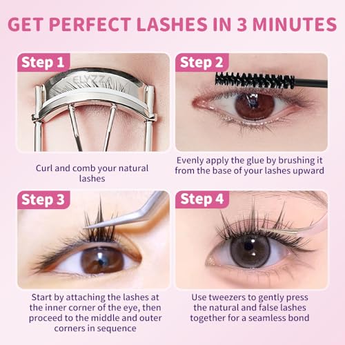 ELYZZA Cluster Lashes 10-12mm C+ Curl DIY Extension Kit