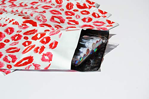 Red Lip Poly Mailers 10x6.75 Self-Sealing Envelopes Pack of 25