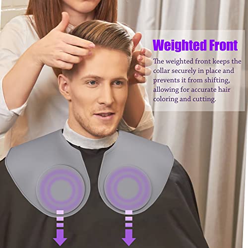 KUNBEIEN Hair Dye Collar, Salon Hairdressing Hair Cutting Collar, Styling and Hair Cutting Aids, Waterproof Silicone Neck Guard, Perfect for Home and Professional Hair Coloring (Gray)