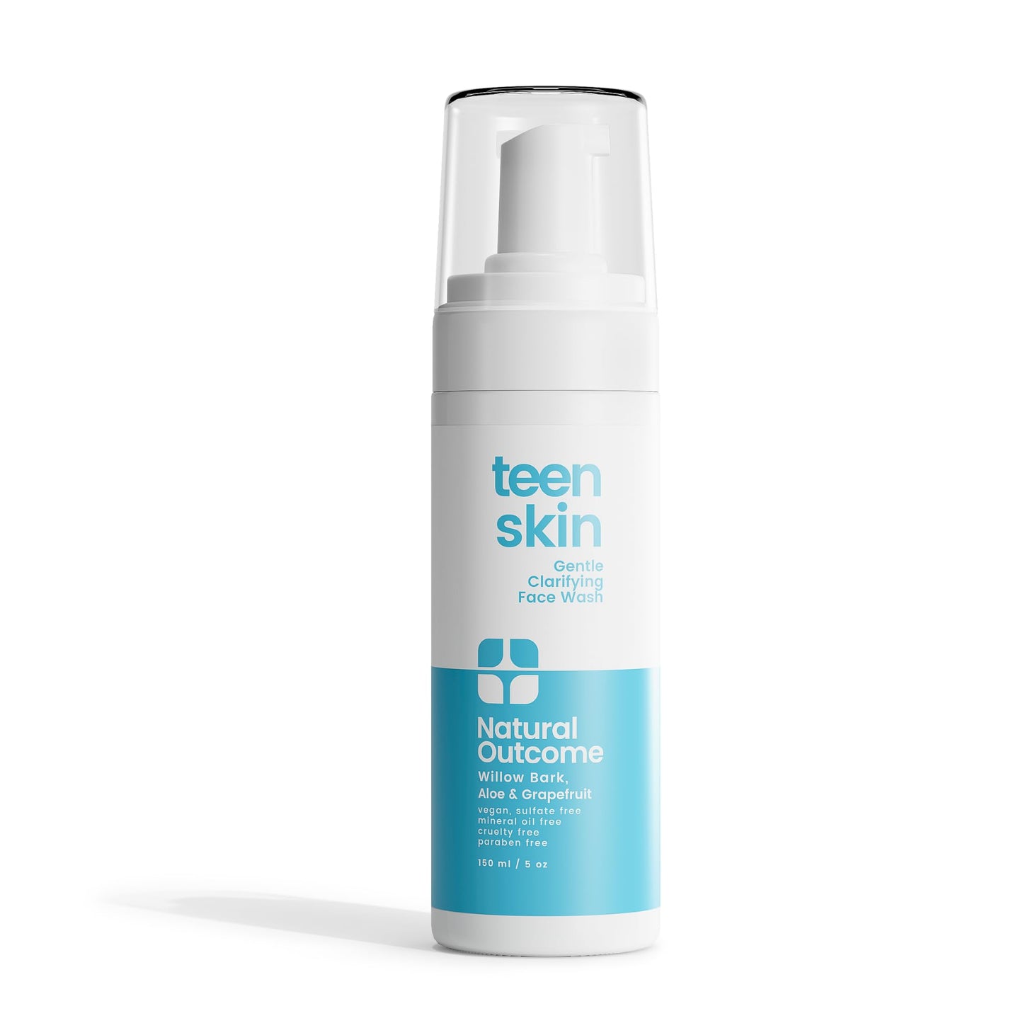 natural outcome Teen Skin Face Wash | Gentle Foaming Daily Boys & Girls Facial Cleanser Lotion | Natural Non-toxic Ingredients | For Teens, Preteens & Kids Looking to Prevent Acne | 5 oz