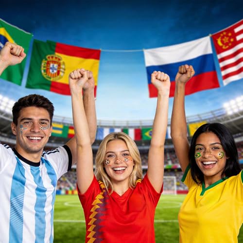 Soccer Face Temporary Tattoos 7 Sheets Waterproof