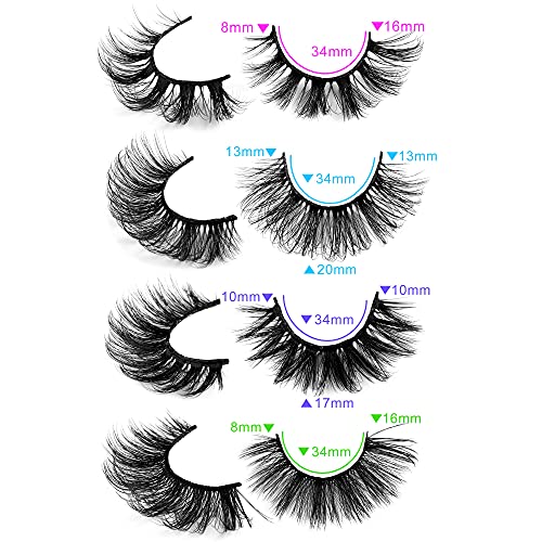 20 Pairs False Eyelashes 5D Faux Mink Natural Fluffy Lashes