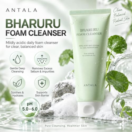 Antala Korean Face Wash - Gentle Foaming Cleanser for All Skin Types 8.45 oz