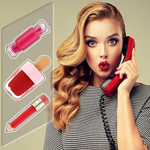 Maitys 30 Pcs Lip Gloss Tubes Tools Set, 5 Styles Empty Lip Gloss Tubes Include Ice Cream Candy Lollipop Pencil Cylinder Shaped Lips Balm Containers with 5 Plastic Syringe for Lipgloss Making Kit DIY