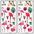 Pink Flamingo Temporary Tattoos - 2 Waterproof Sheets