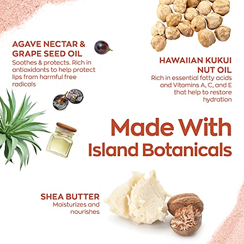 Hanalei Lip Treatment Bundle (Clear and Mauve Pink) | Made with Kukui Oil, Shea Butter, Agave, and Grapeseed Oil, Soothe Dry Lips (Cruelty free, Paraben free)