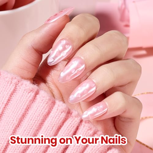 Beetles Pink Heart Easter Nail Polish - Quick Dry Glitter Top Coat 15ml