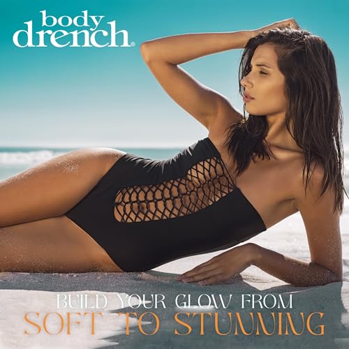 Body Drench Quick Tan Self Tanner Body Lotion ? Sunless Tanning Lotion for Women, Natural-Looking Self Tan, Medium, 8 fl oz