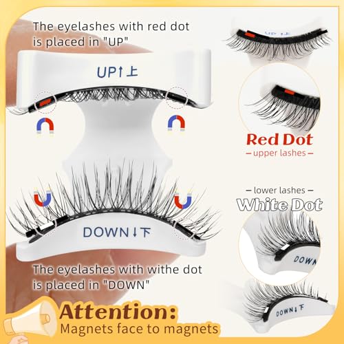 QUEWEL Magnetic Eyelashes with Applicator - No Glue Reusable Lashes